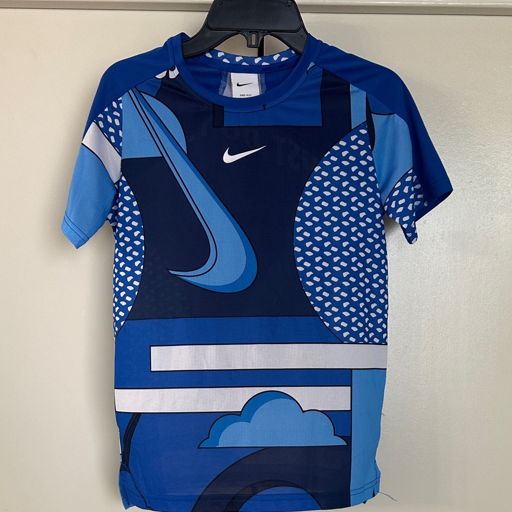 Nike Blue and White Graphic Tee